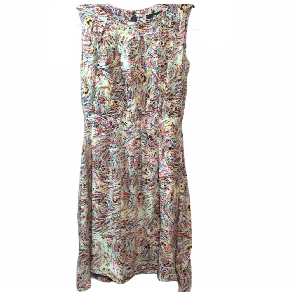 FAIRYCORE ARTSY  SZ. SM. 100% RAYON DRESS MULTI COLORS PASTELS GABRIELLA